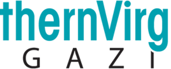 The image shows a partial logo in teal and black, featuring the text "thernVirg" in teal and "GAZI" in black.